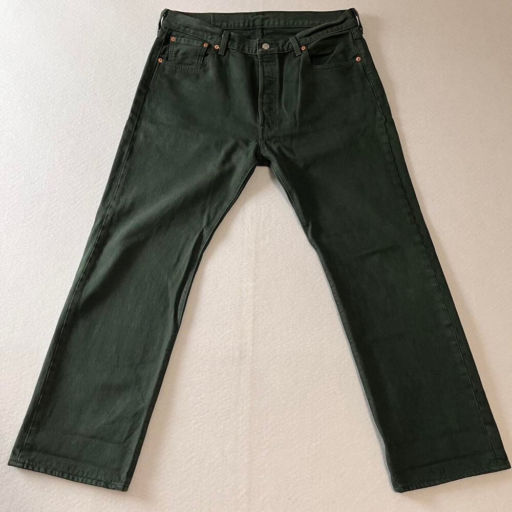Levis 501 green denim